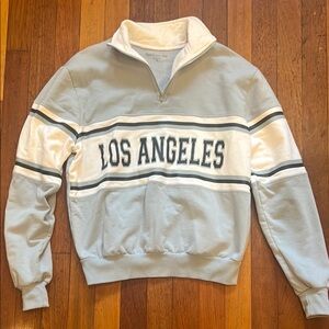 Los Angeles Half-Zip Sweater - Light blue